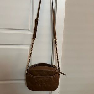 Tory Burch Beige Diamond Quilted Crossbody Bag